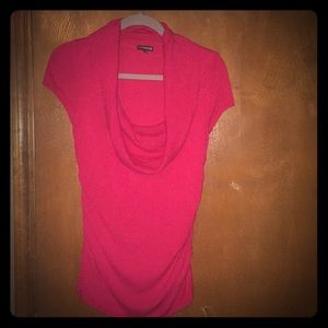 Express fitted cowl neck top